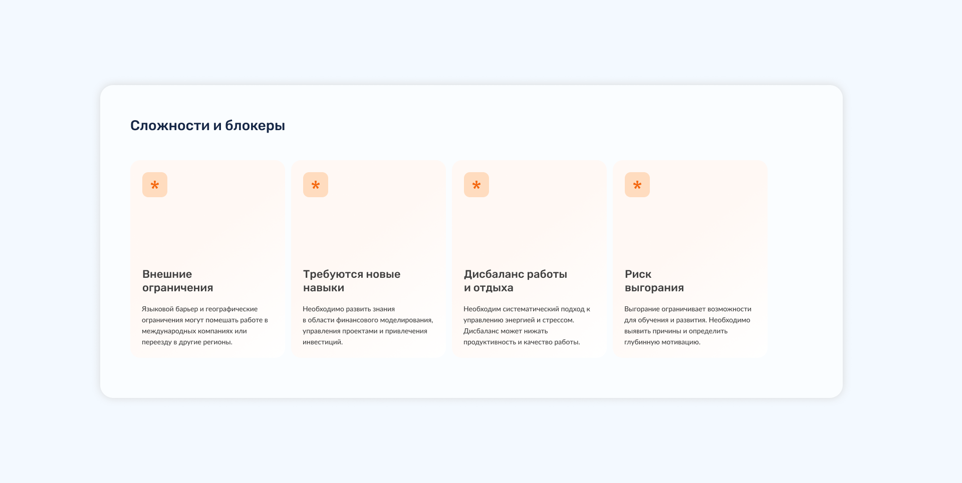 Сложности и блокеры